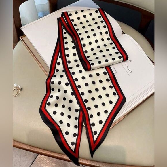 Polka Dot Silk Scarf P14 - Picture 1 of 4